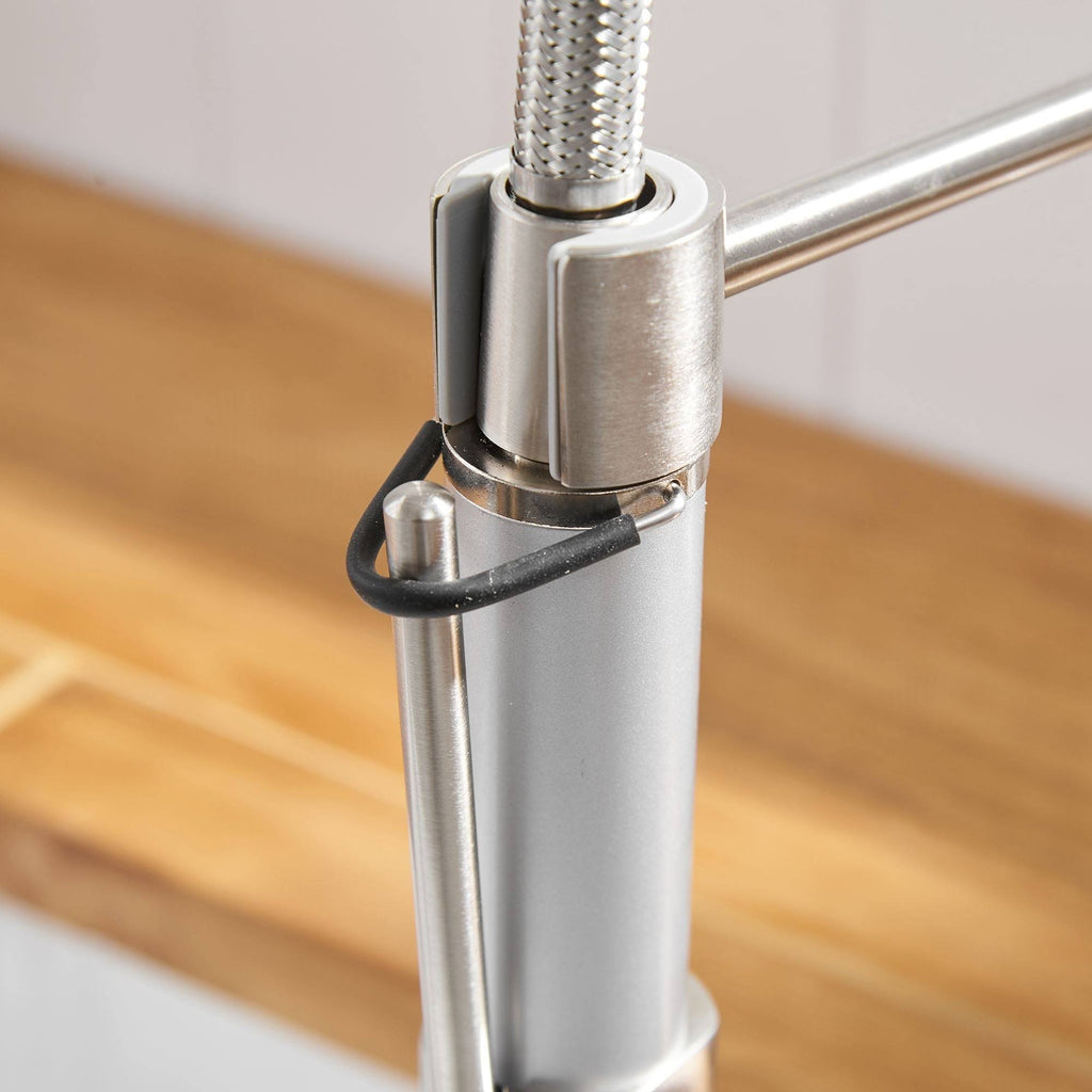 Nickel Pull Down Kitchen Faucet with Spring Spout I662855