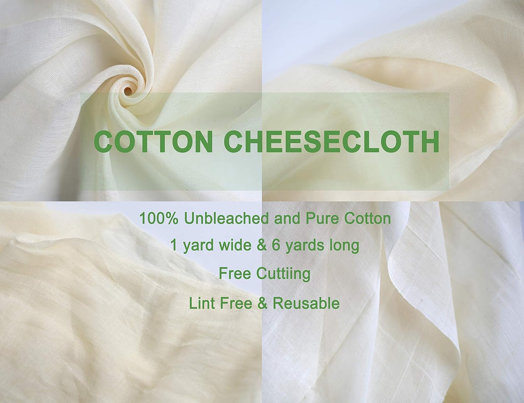 100% Cotton Unbleached Fine Cheesecloth, 54 Sq Feet, Pack of 2 A796440