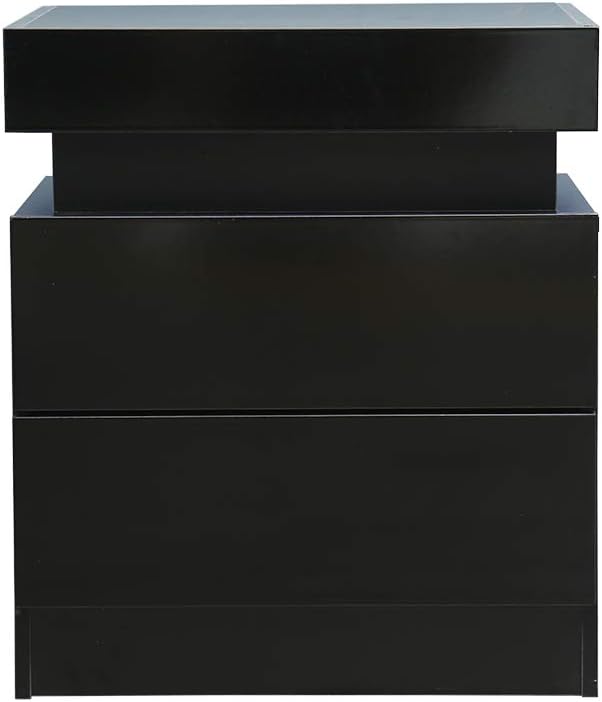 White 2 Drawer LED Nightstand K56676