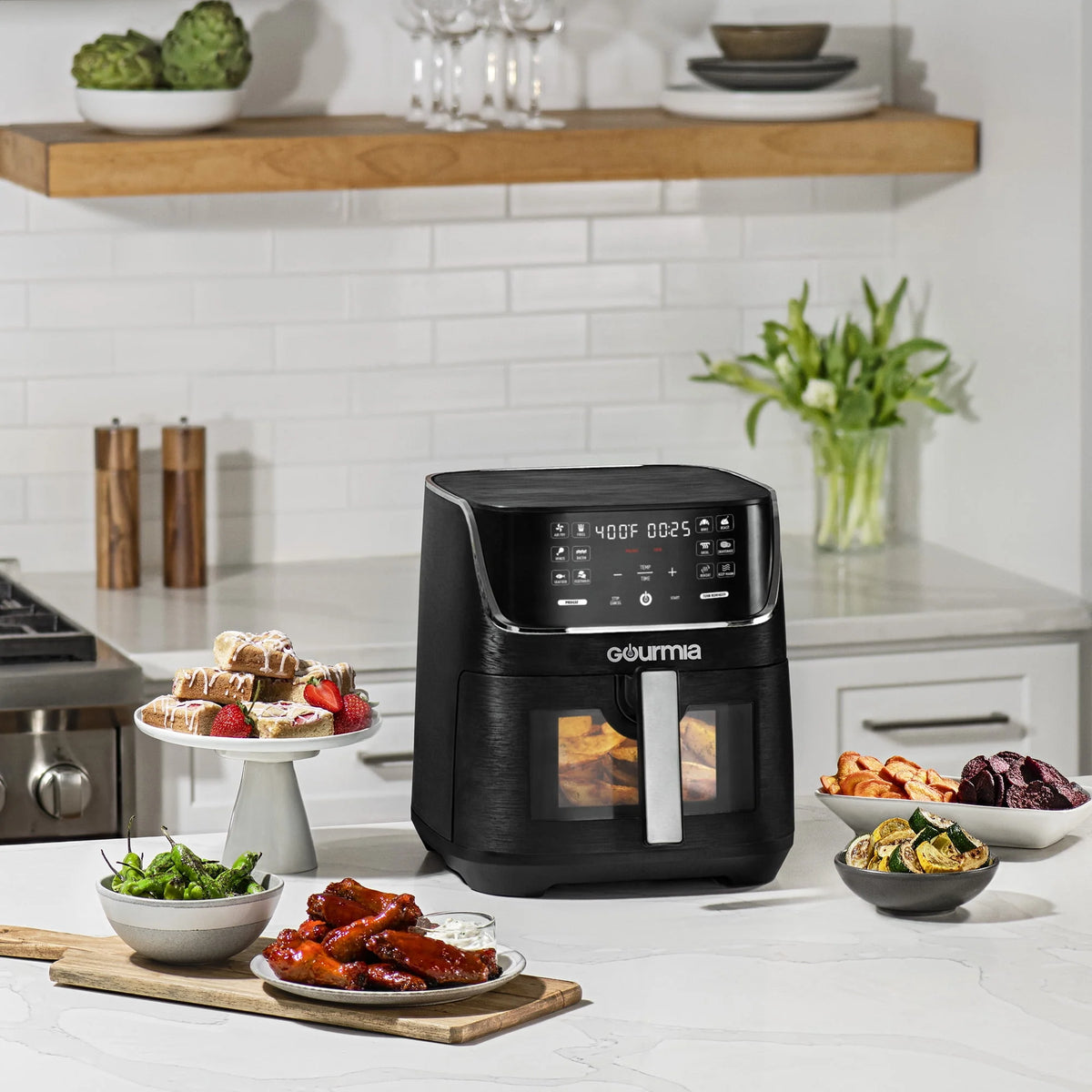 8 Qt Digital Window Air Fryer with 12 One-Touch Presets T884344