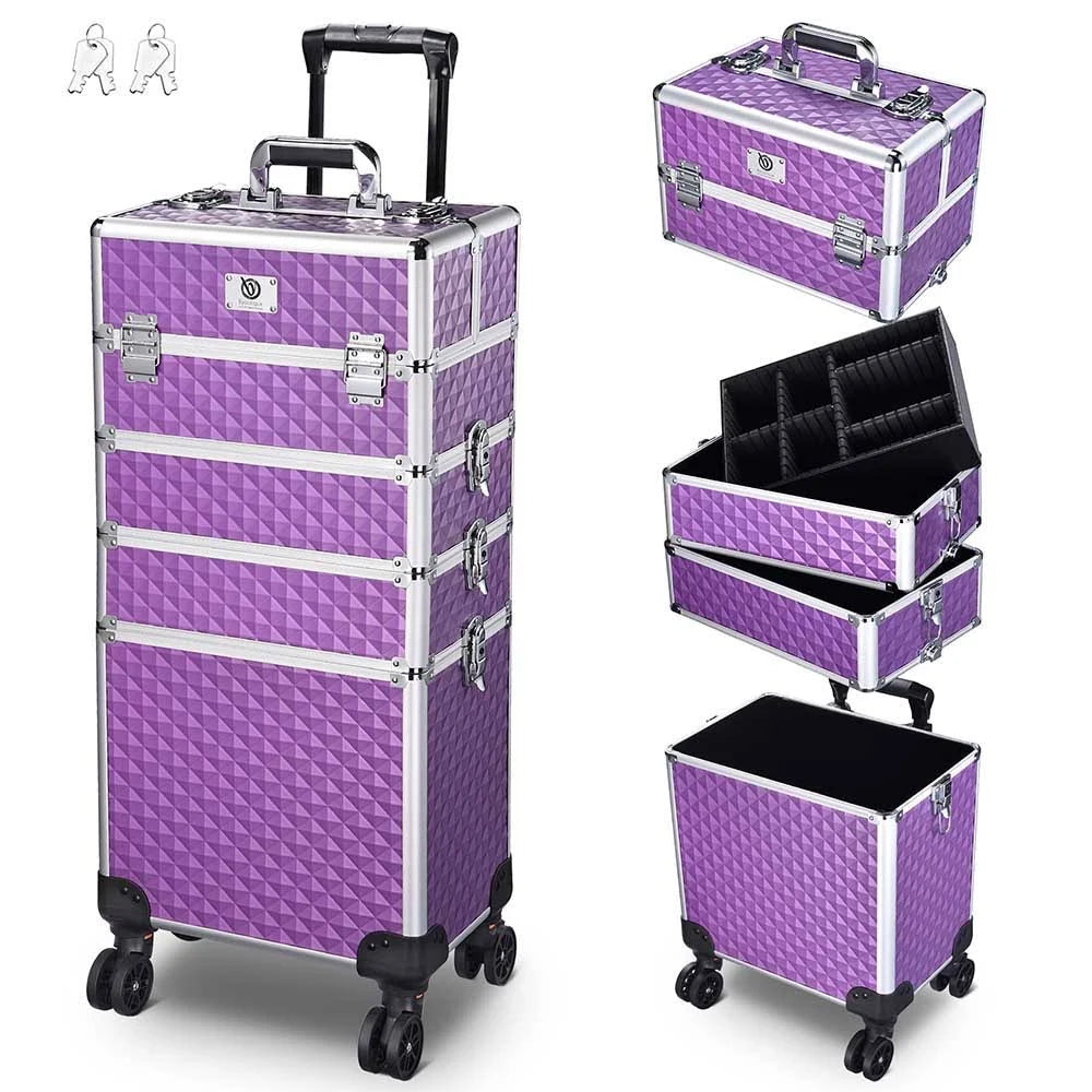 Purple Rolling Makeup Case Organizer P13040