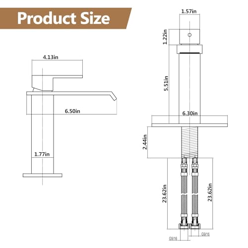 Tall Matte Black Vessel Sink Faucet F1580