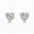18K Yellow Gold Heart Cut Moissanite Stud Earrings C981882