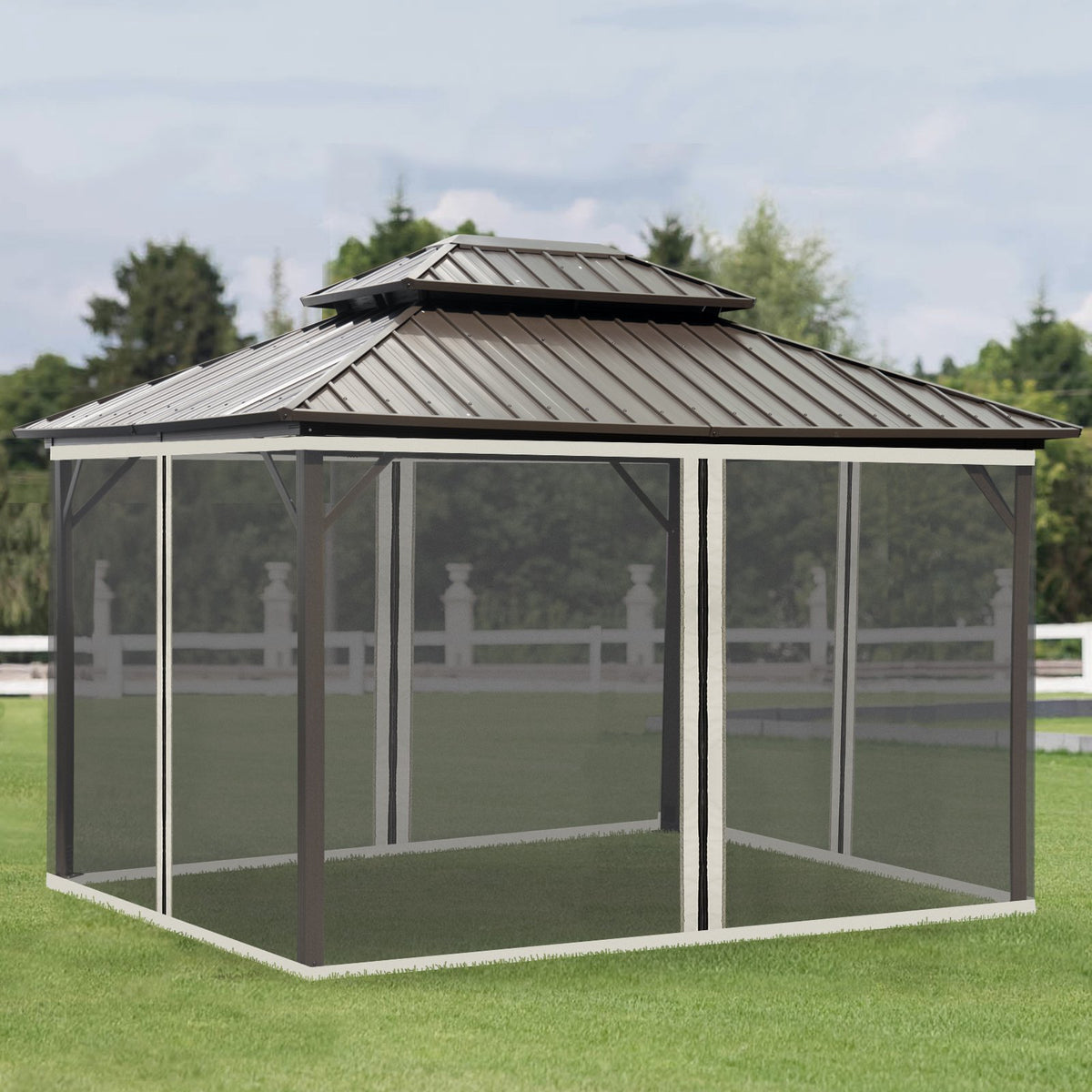 10' x 13' 4-panel Mesh Mosquito Netting Sidewalls with Zippers G69584