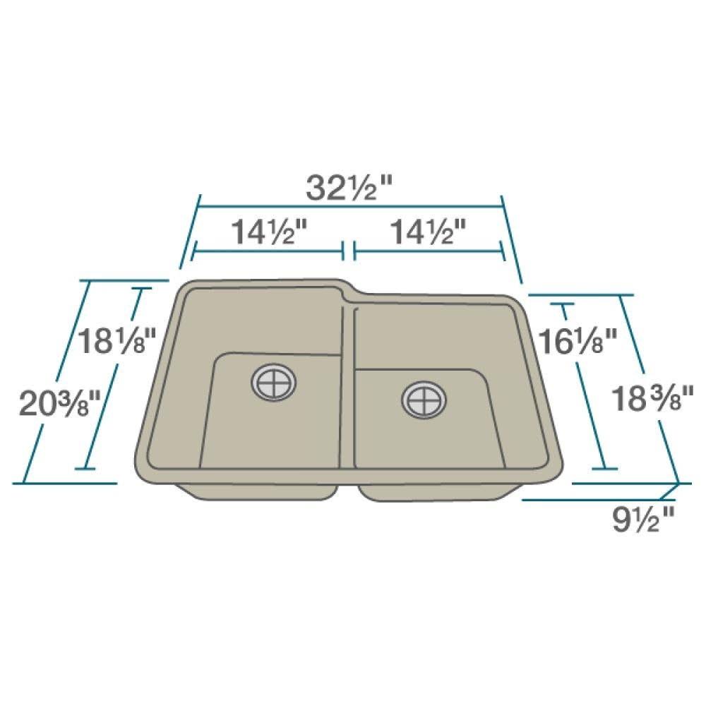 Quartz Granite Double Basin Undermount Kitchen Sink Y334