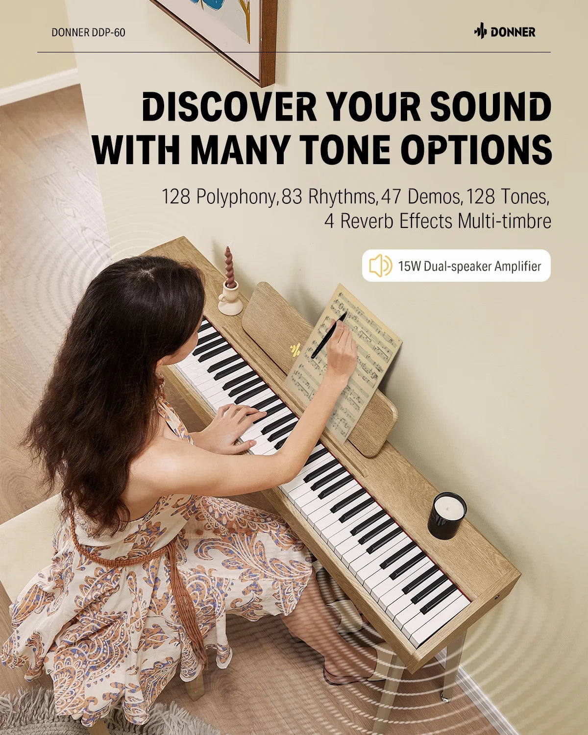 88 Key Digital Piano with Speakers T637