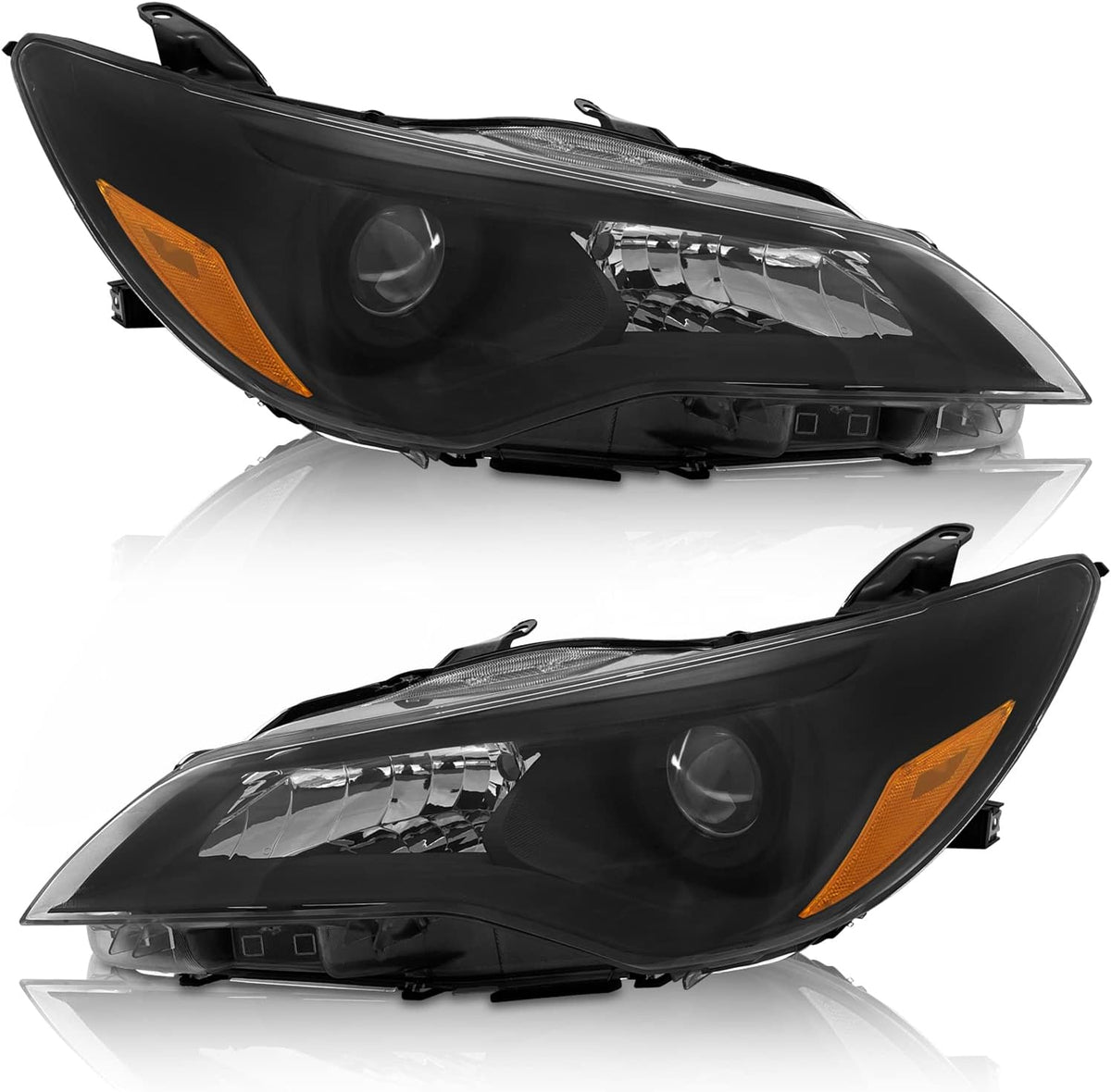 Headlight Assembly Chrome Housing Driver and Passenger Side H257