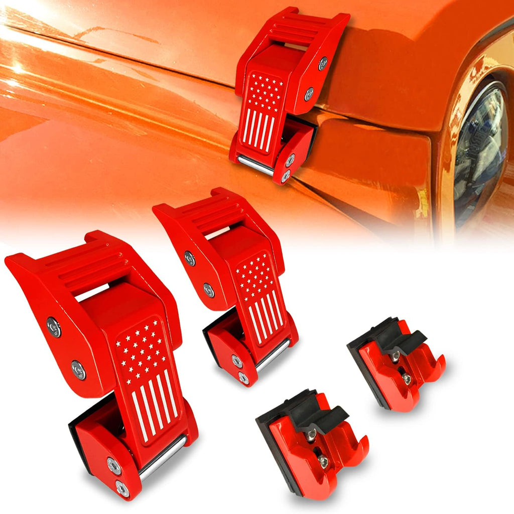 Red Aluminum Hood Latches Catch with U.S. Flag Style, 1 Pair T71917