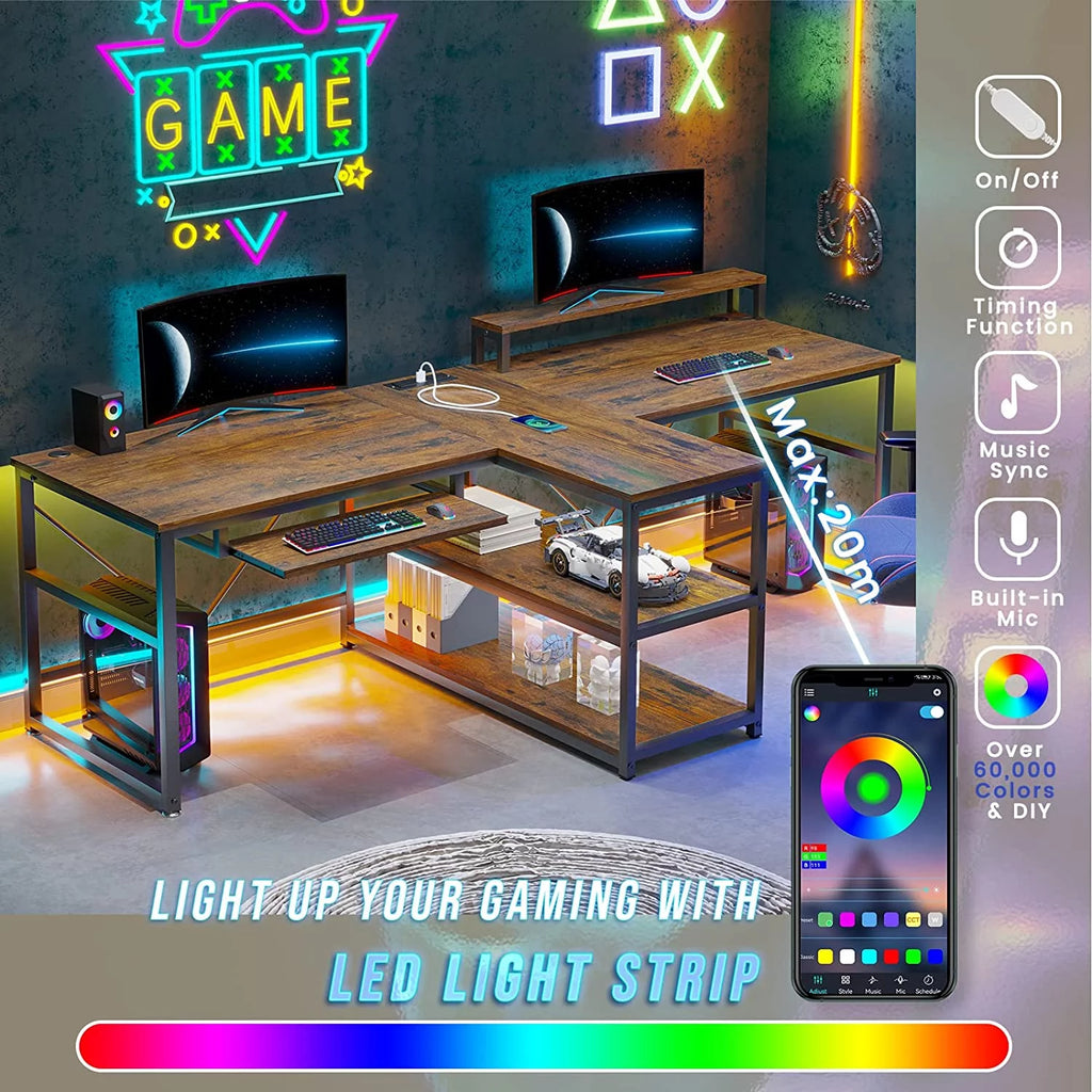 94.5" Home Office Computer Gaming Desk with Storage O994586
