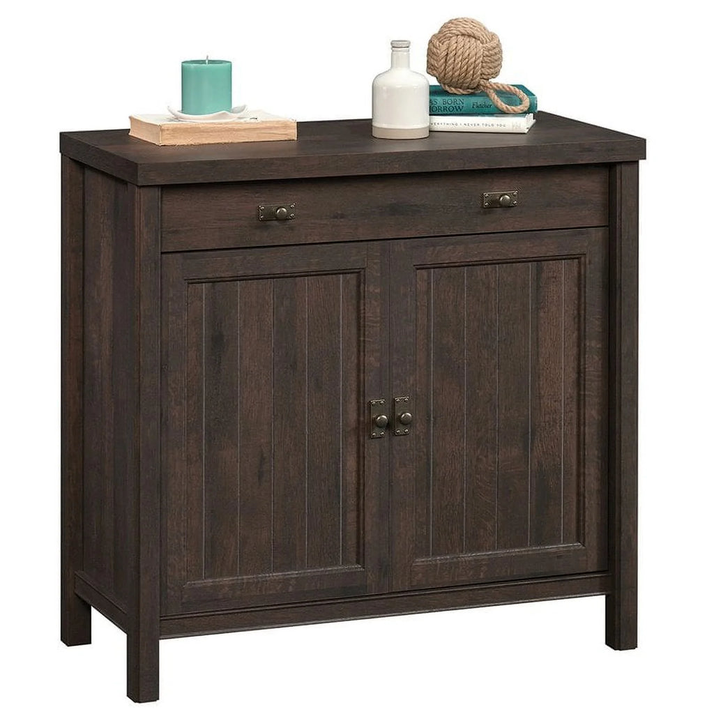 Mid-Century Wood Cabinet in Coffee Espresso Oak W840118