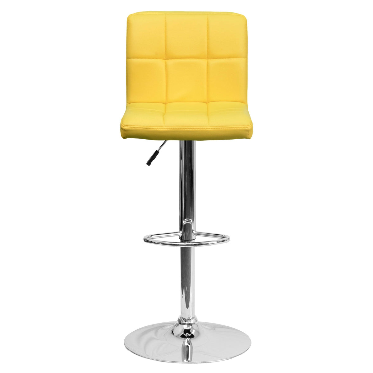 Green Quilted Vinyl Adjustable Height Barstool Set of 2 L94512