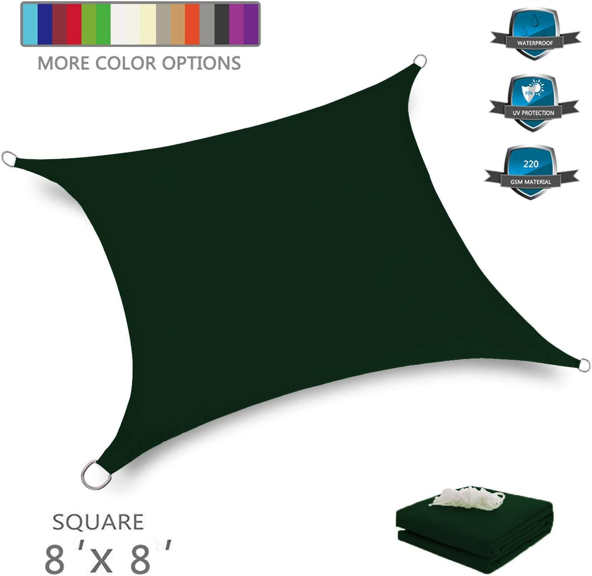 Blue Rectangle Sun Shade Sail 10' x 13' R912