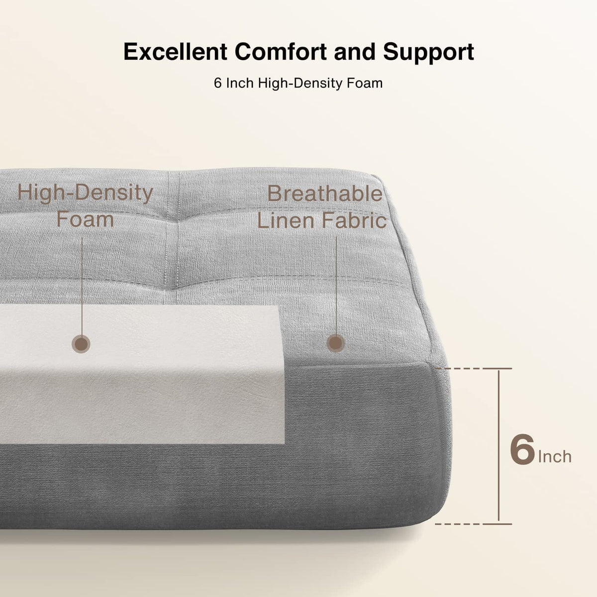 Light Gray Sleeper Sofa Bed D95410
