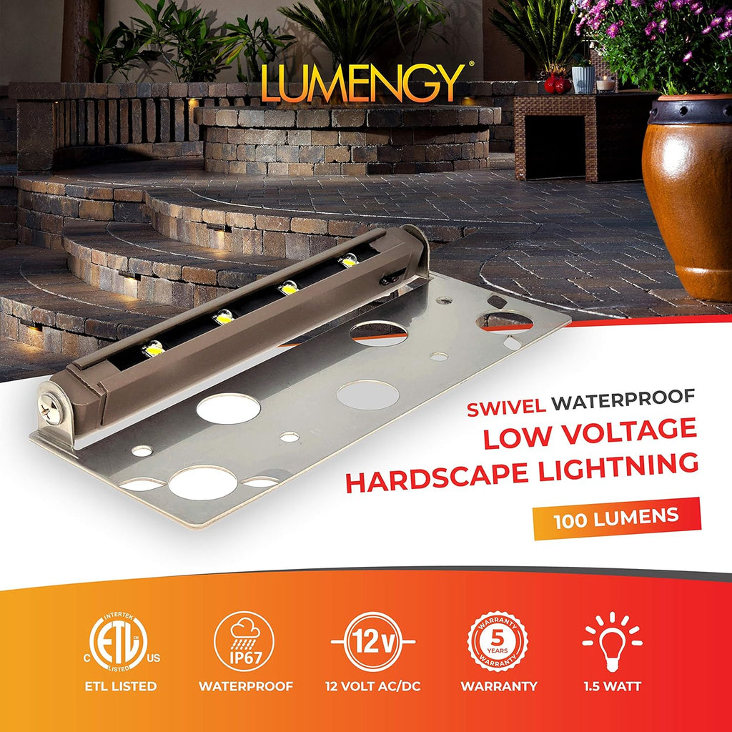 6-Pack 7 Inch 1.5W LED Hardscape Lights, IP-67 Waterproof, 12V, 2700K Y75157