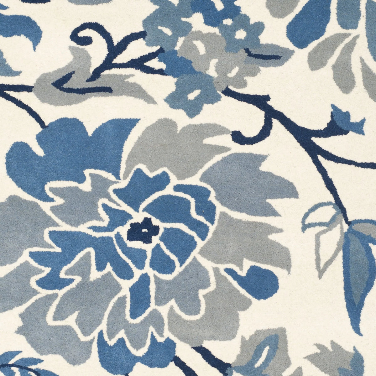 Blue Floral Area Rug 2'6" x 4'3" H45681