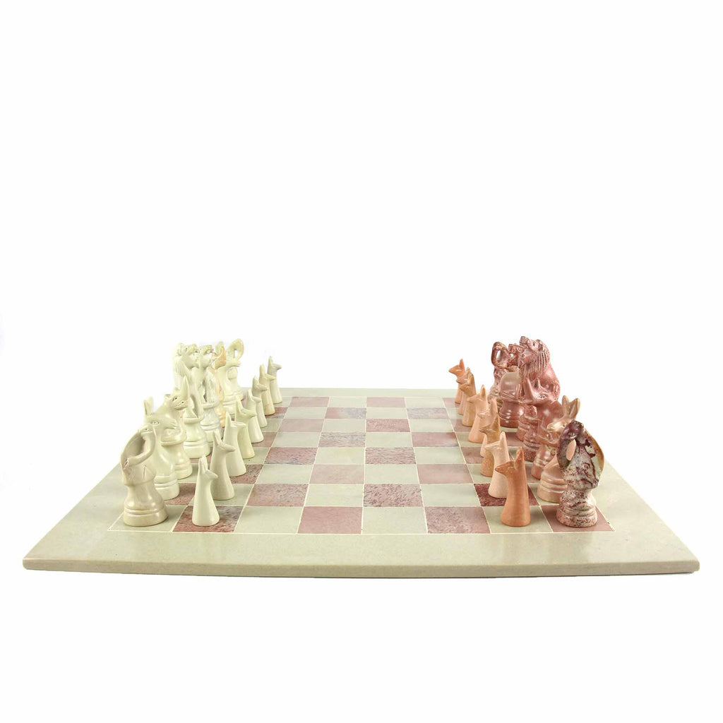 Hand Carved Soapstone Chess Set J886