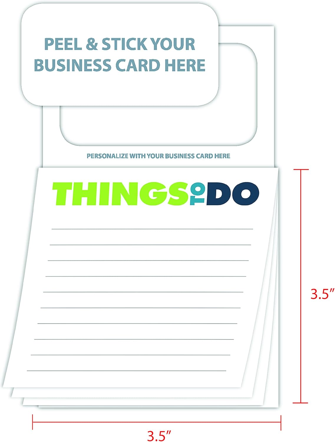 25 Pack Sticky Note Pad with Business Card Holder, 20 Sheets Each G539531