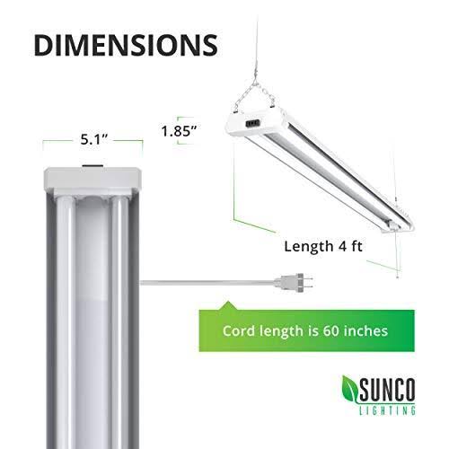 6 Pack LED Utility Shop Light, 4 ft, Linkable Integrated Fixture, 6000K Daylight, 4100 lm J520304