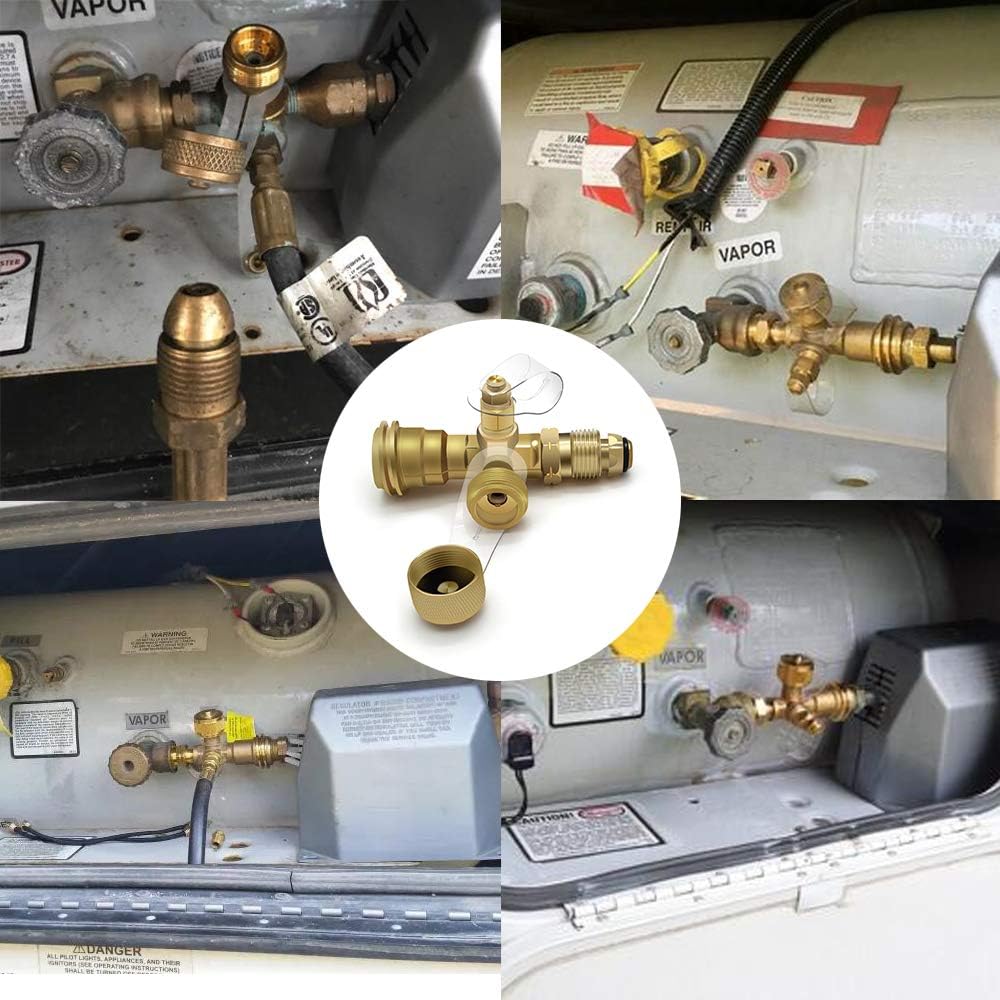 Propane Cylinder Brass Tee with 4 Port Adapter S41322