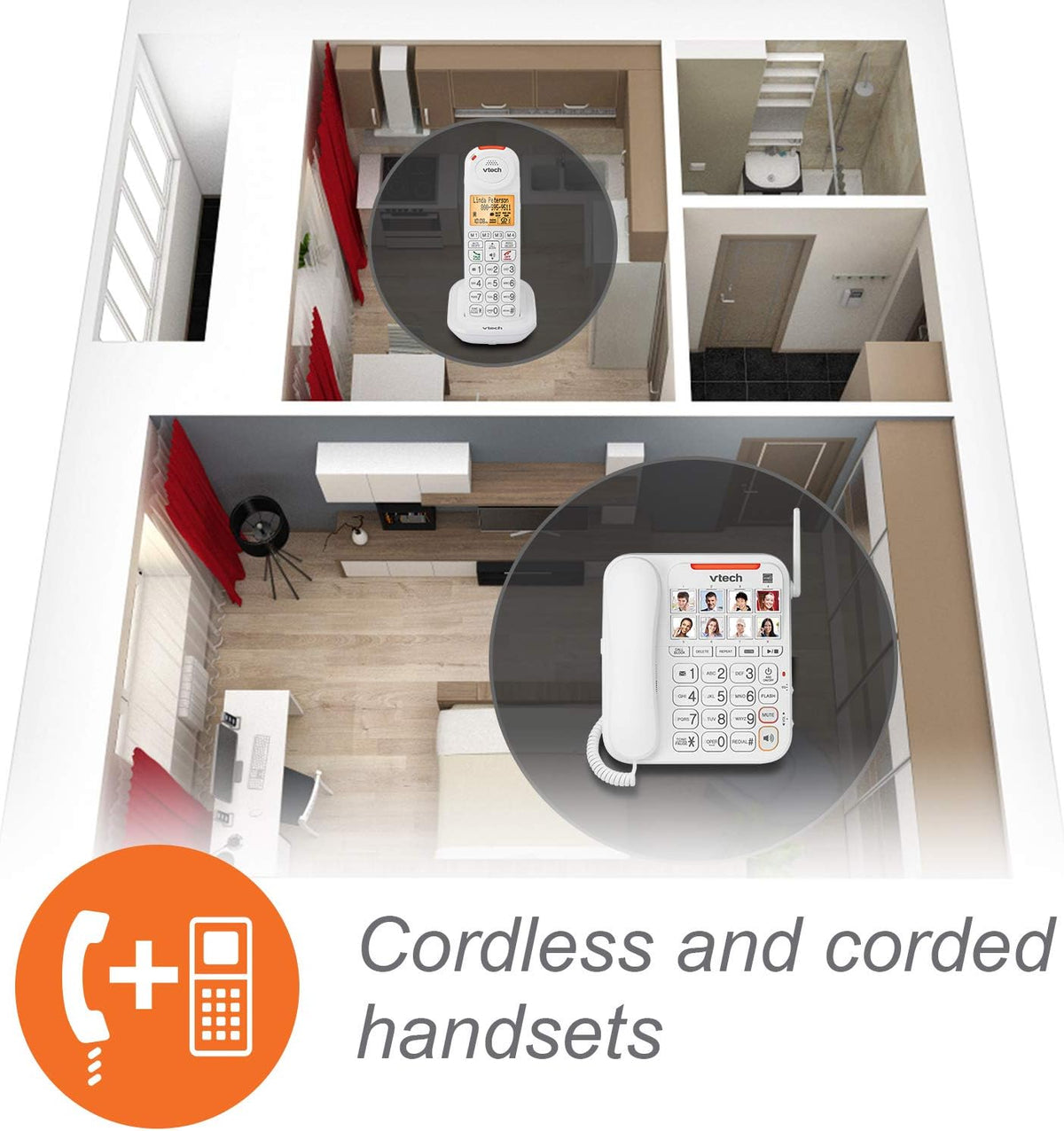 Amplified Corded/Cordless Phone with Answering Machine K3437