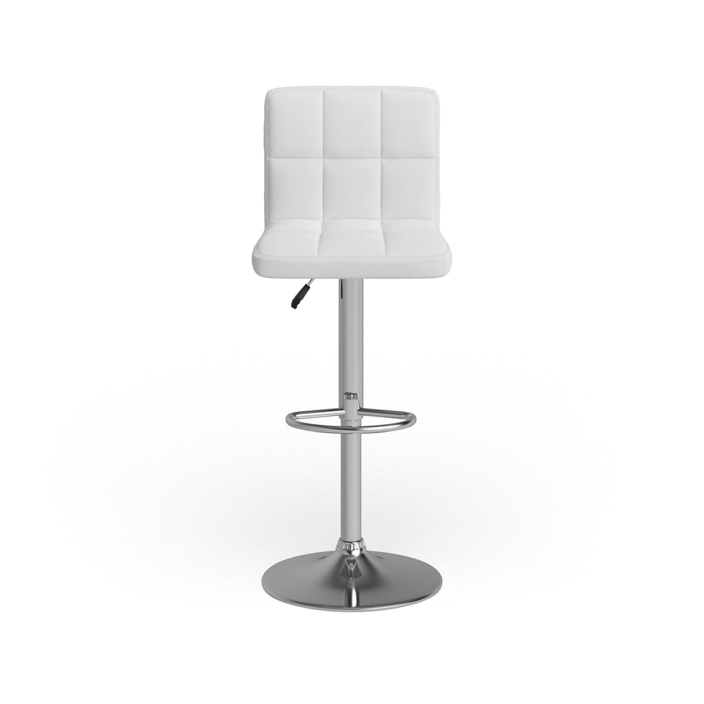 Green Quilted Vinyl Adjustable Height Barstool Set of 2 L94512