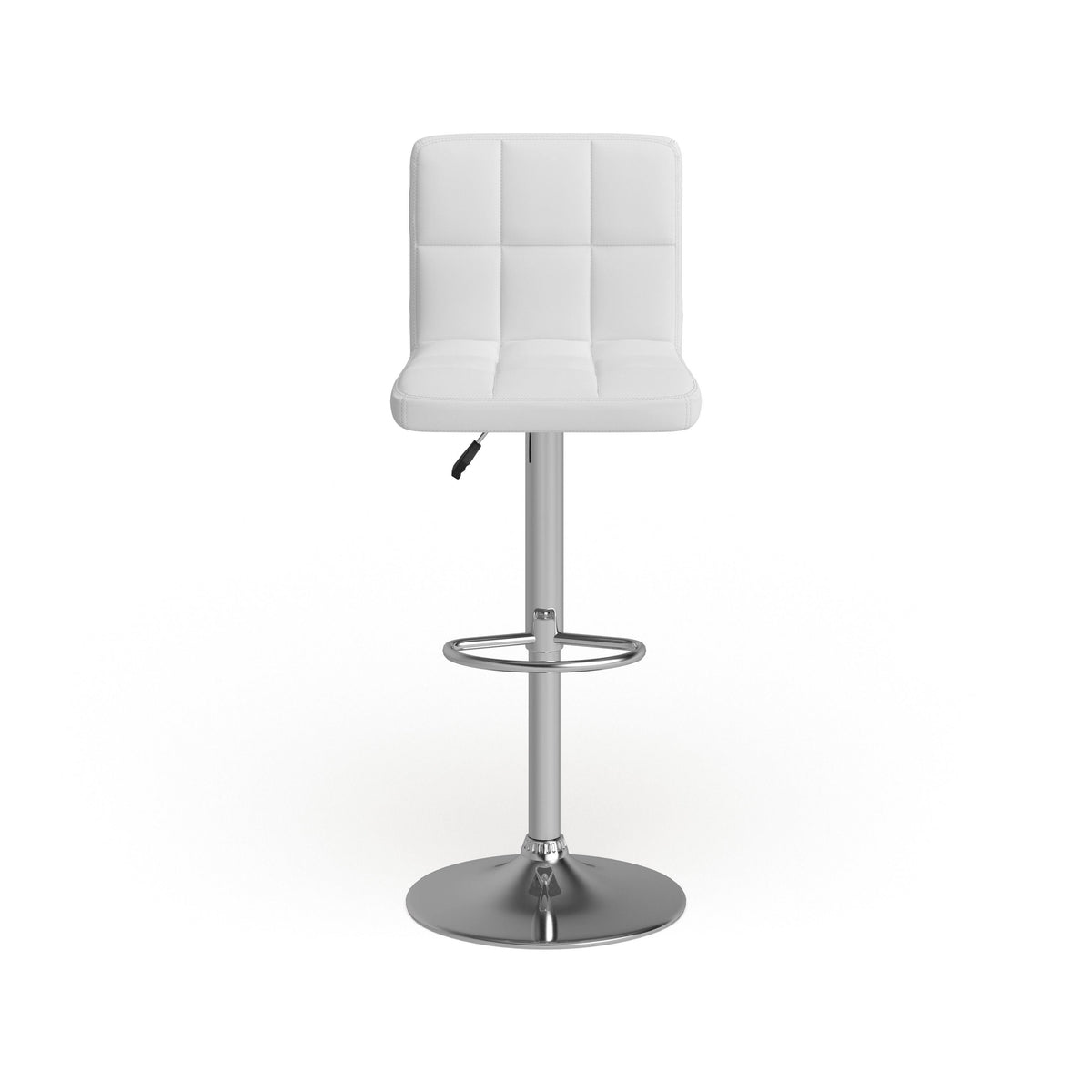 Green Quilted Vinyl Adjustable Height Barstool Set of 2 L94512