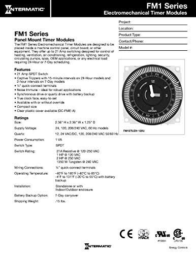 Electromechanical Timer, 7-Day, SPDT, 21A Z729