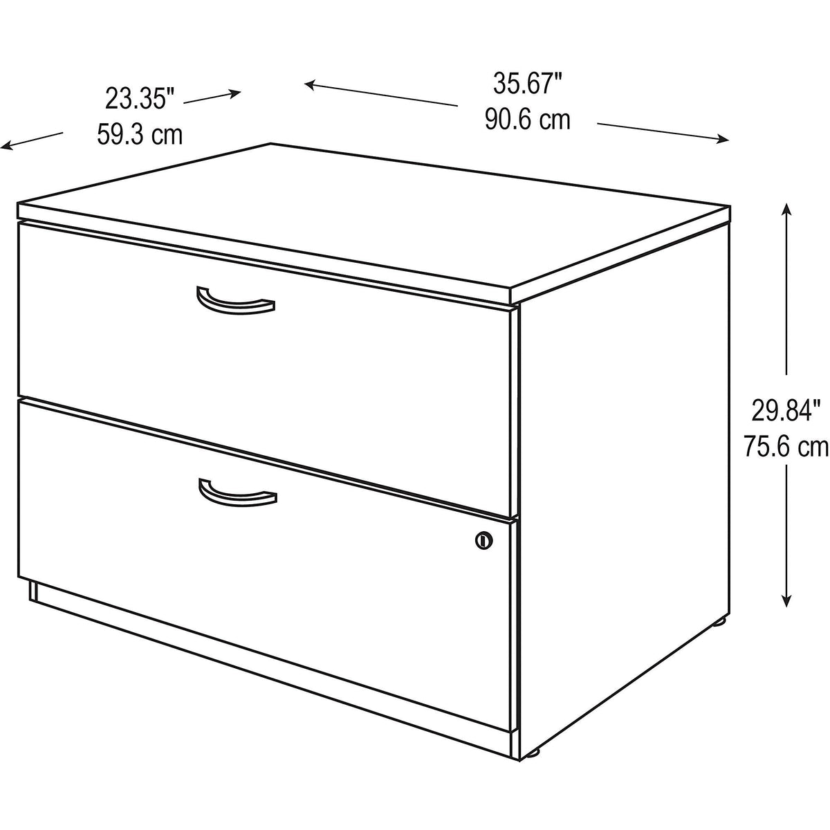 2 Drawer Mahogany Lateral File Cabinet X50273