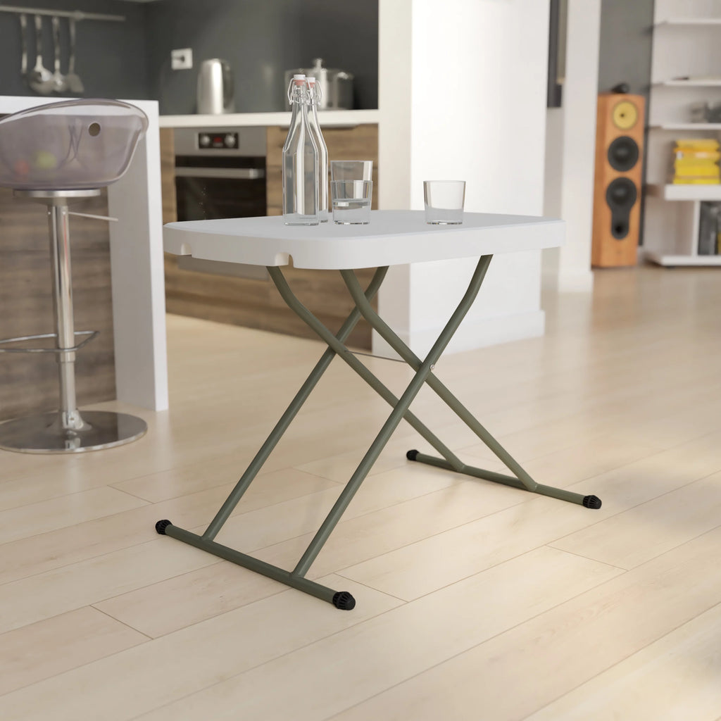 26 Inch Granite White Plastic Folding Table D67221