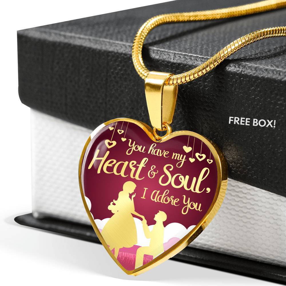Stainless Steel or 18k Gold Heart Pendant Necklace N3388