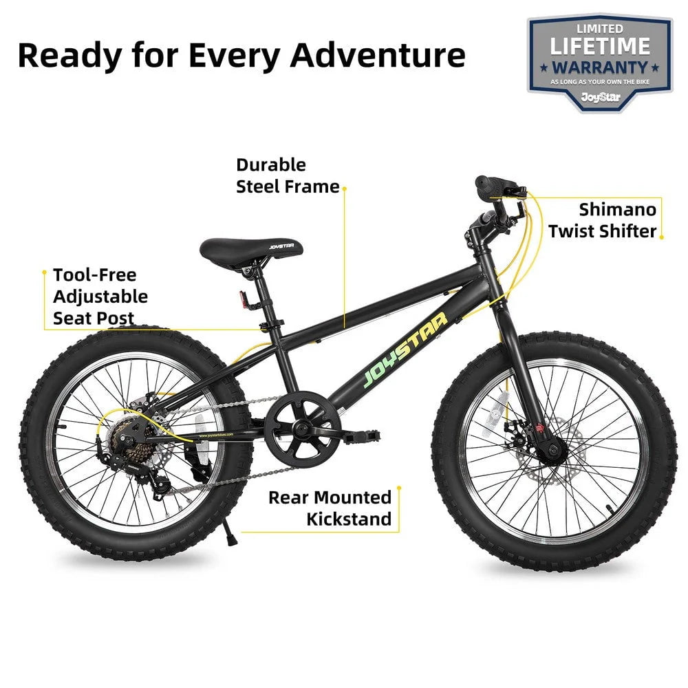 20 Inch 7 Speed Disc Brakes Fat Tire Kids Mountain Bike V35907