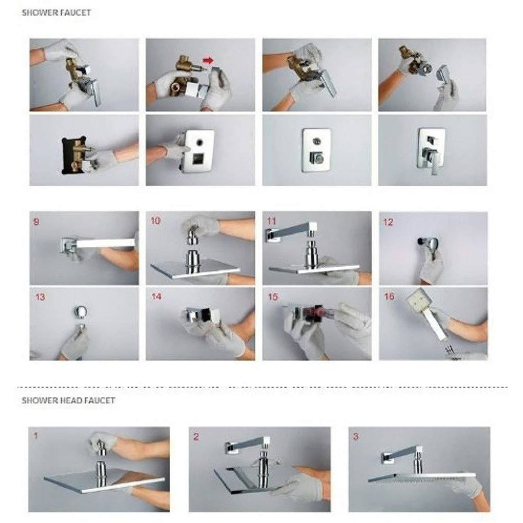 12x22 Rainfall LED Shower Set Double-Function Valve, Brass Handheld Shower Oil Rubbed Bronze G39671