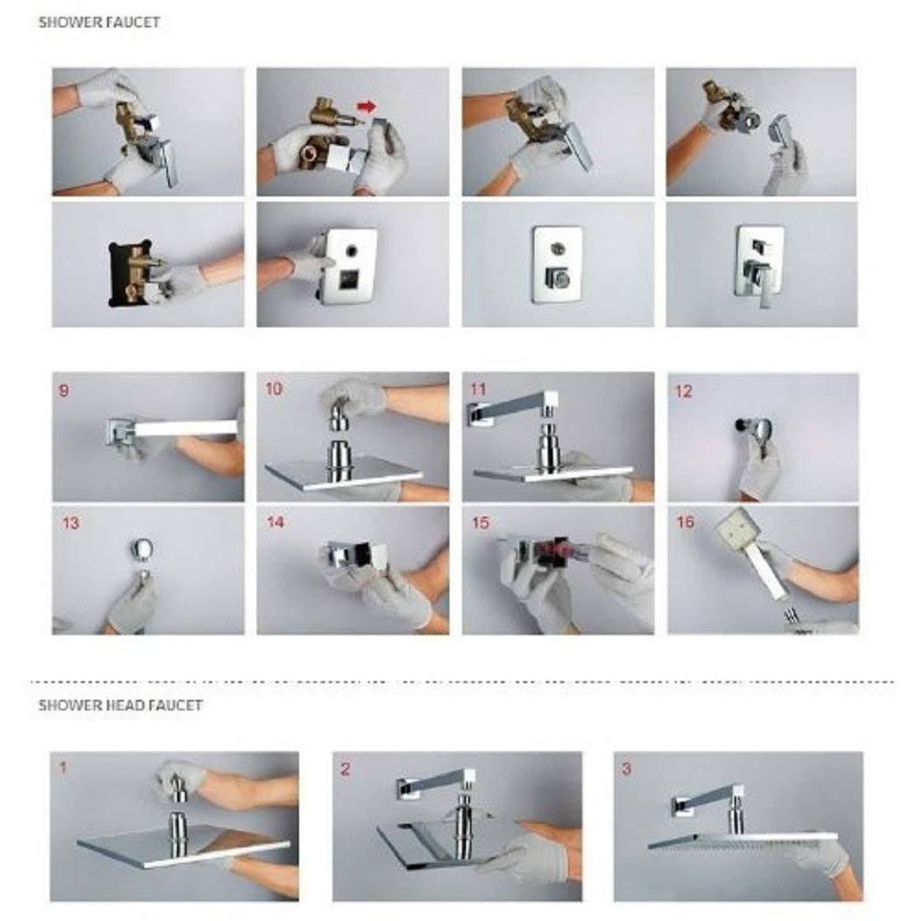 12x22 Rainfall LED Shower Set Double-Function Valve, Brass Handheld Shower Oil Rubbed Bronze G39671