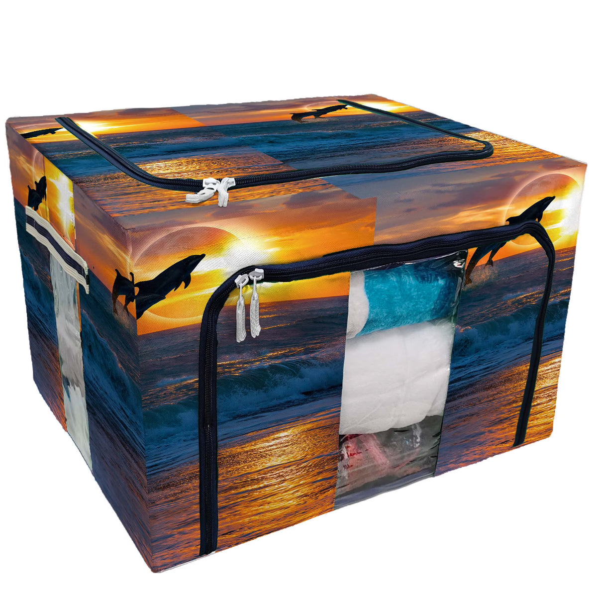 Storage Bag Clear Window Storage Bins Boxes Organizer With Steel Metal Frame W950440
