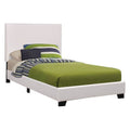 White Upholstered Twin Platform Bed X15382