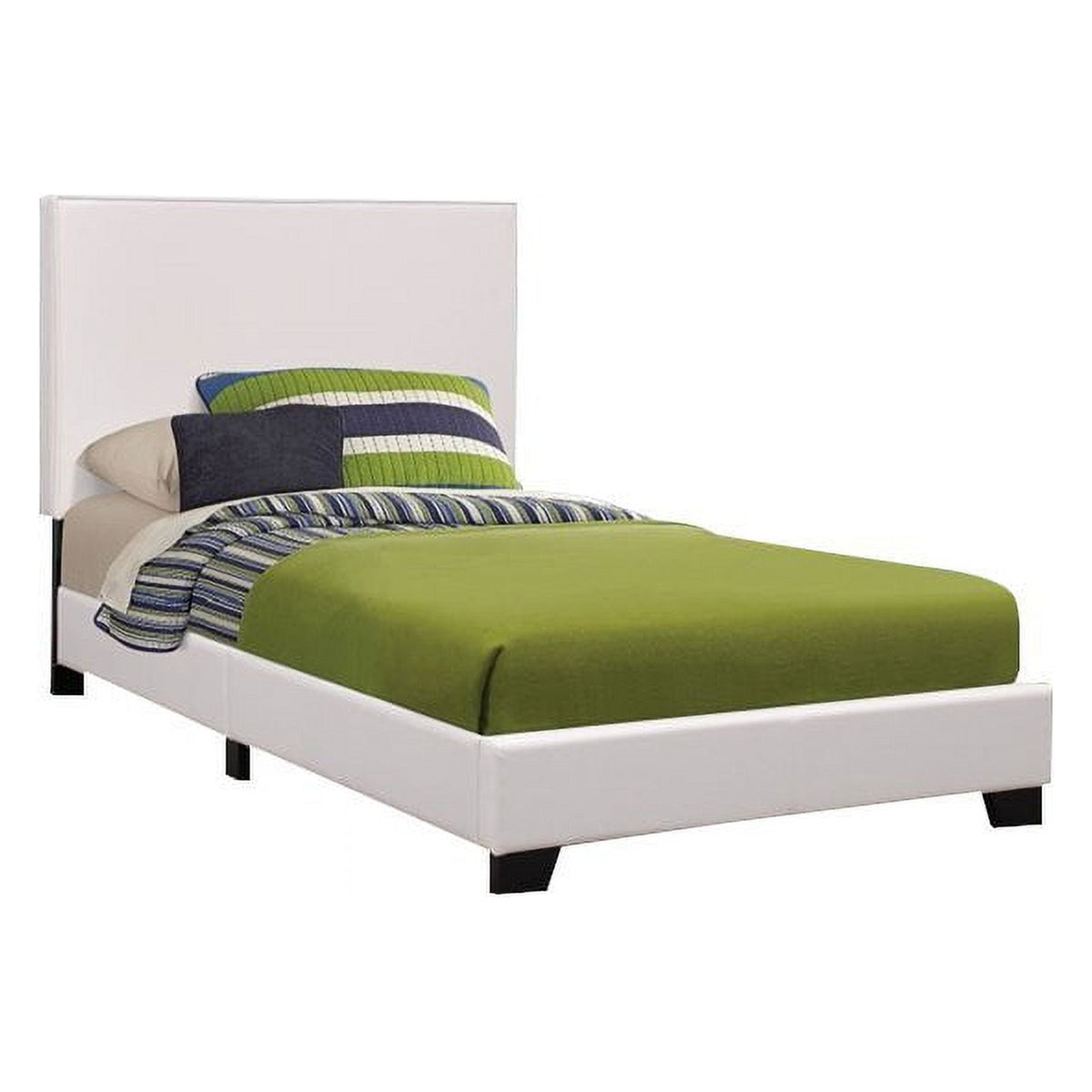 White Upholstered Twin Platform Bed X15382
