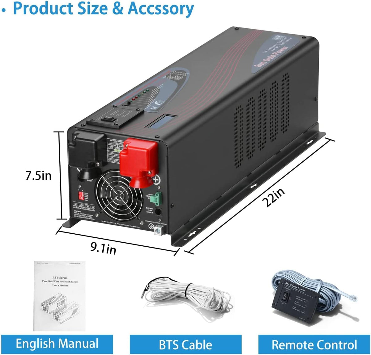 4000W 48V Pure Sine Wave Inverter Charger with LCD Display S430822