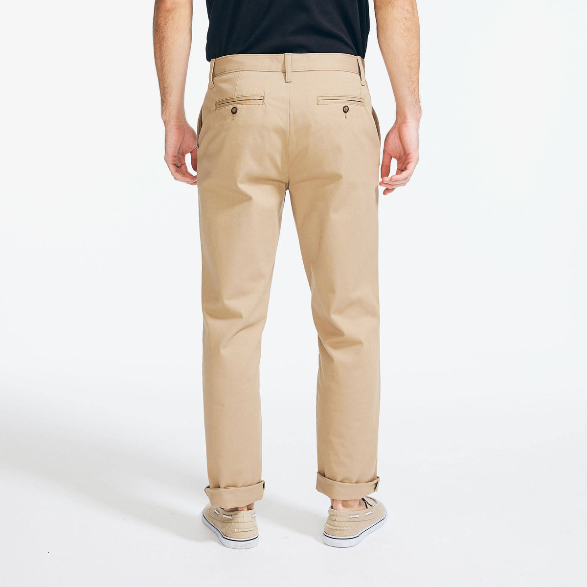 Men's Classic Fit Wrinkle-Resistant Deck Pant Khaki Beach, 34x34 Z594263