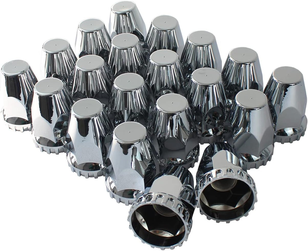 60 Pc Chrome ABS Plastic Screw on Lug Nut Covers with Flange J69368
