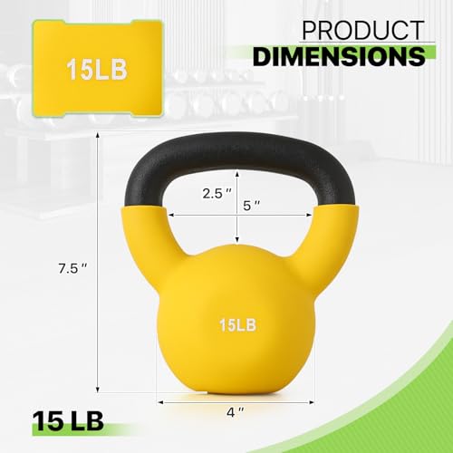 Neoprene Coated Solid Cast Iron Kettlebell C7623