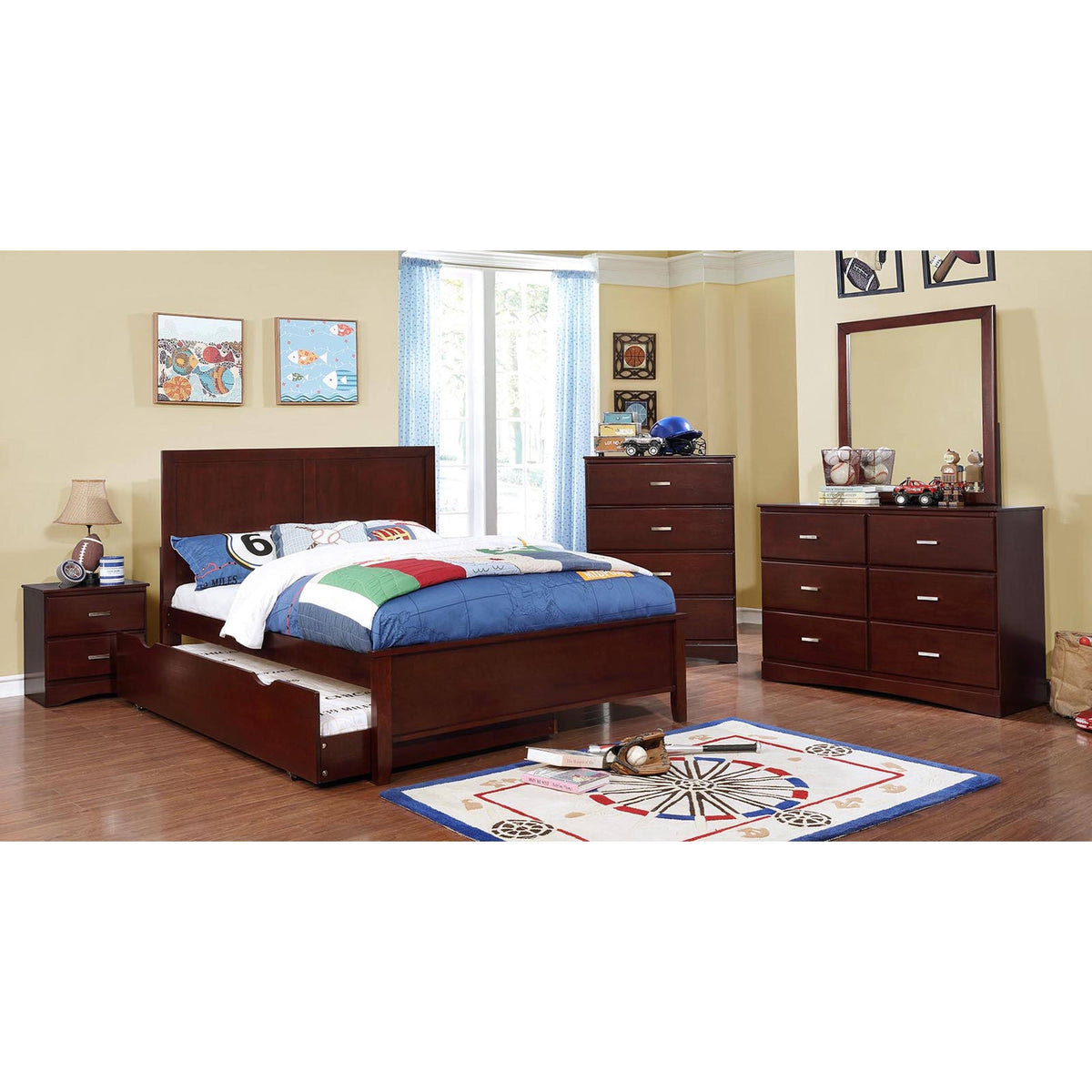 Twin Solid Wood Panel Bed O390