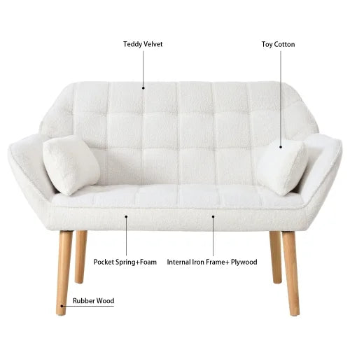 50" Loveseat Sofa with 2 Pillows C15327