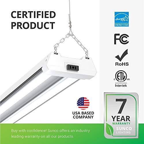 6 Pack LED Utility Shop Light, 4 ft, Linkable Integrated Fixture, 6000K Daylight, 4100 lm J520304
