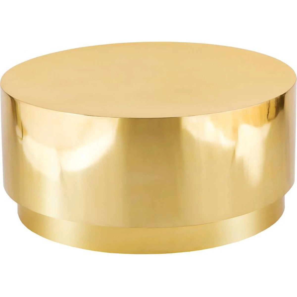 Gold Stainless Steel Drum Coffee Table M165314