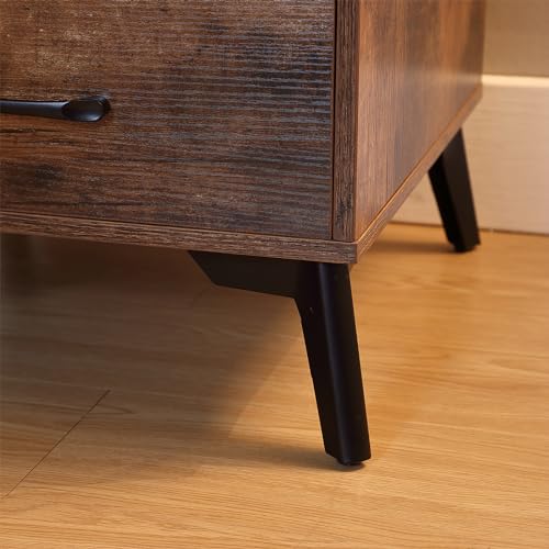 Nightstands Set 2 with Drawers and Solid Wood Legs G8599