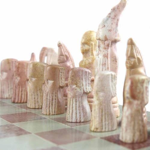 Hand Carved Soapstone Chess Set J886
