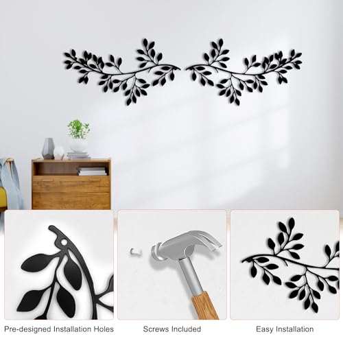 2 Pieces Metal Olive Branch Leaf Wall Decor S6578