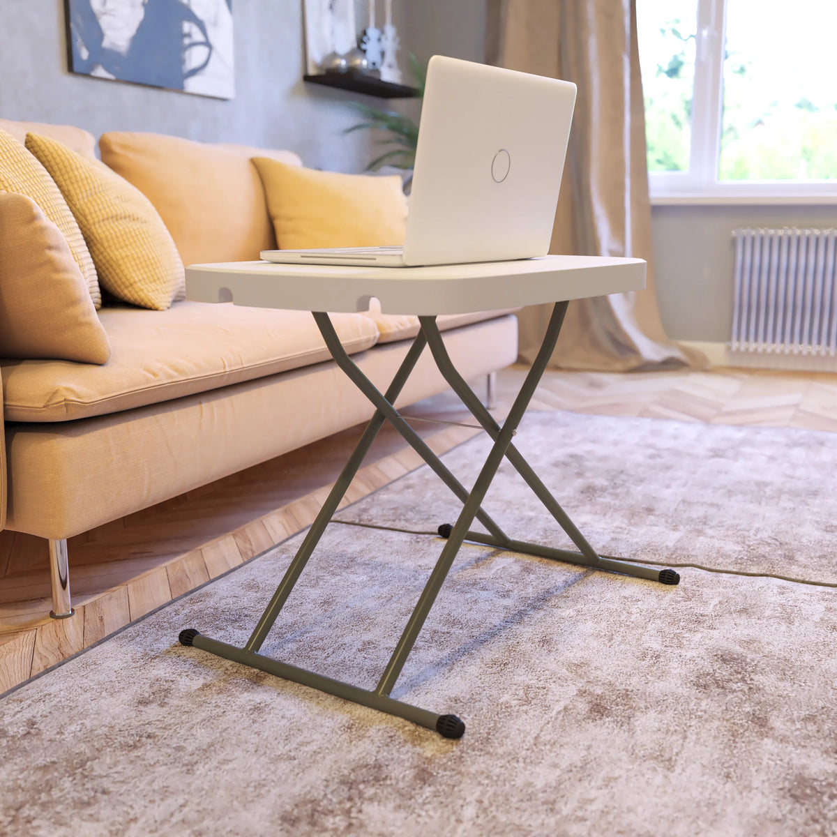 26 Inch Granite White Plastic Folding Table D67221
