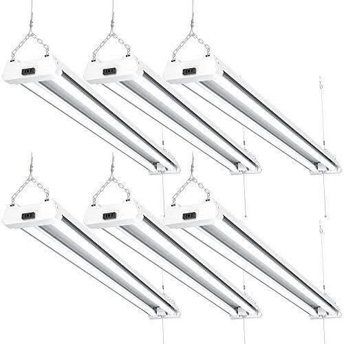 6 Pack LED Utility Shop Light, 4 ft, Linkable Integrated Fixture, 6000K Daylight, 4100 lm J520304