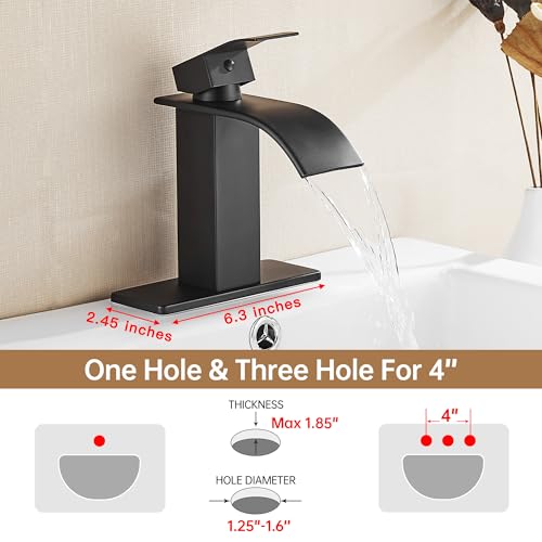 Tall Matte Black Vessel Sink Faucet F1580